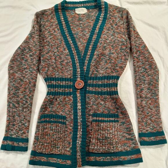 Vintage Adorable Judy Lee Sweater with Front Waist Button Size M - Picture 1 of 9